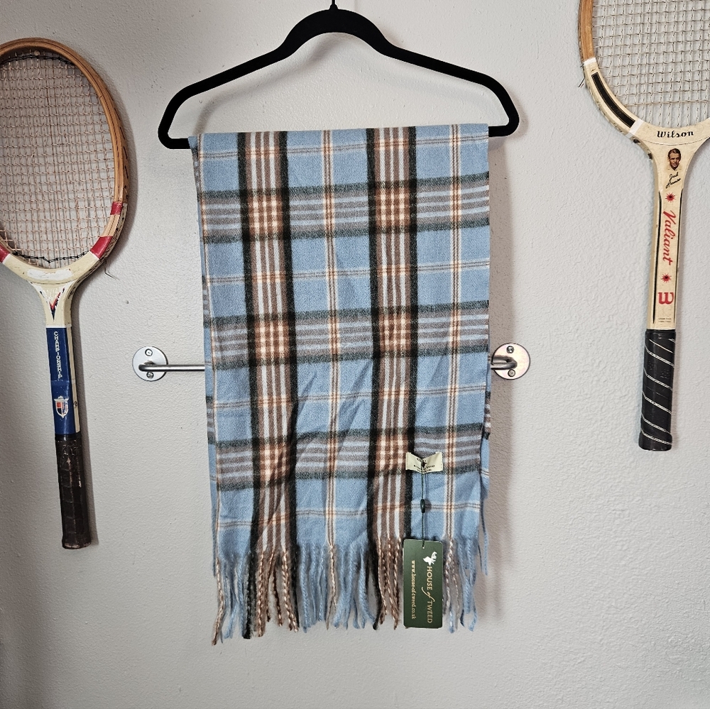 House Of Tweed Scotland | Plaid Rectangle Scarf Blue NWT Unisex